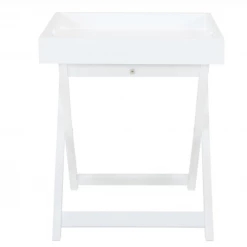 Kmart Portable Table Side Tray Folding White Square Wooden Bedside Coffee Table Tray Home & Garden