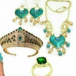 Unbranded Costume Accessories Aladdin Princess JASMINE Necklace & Earrings Set Jasmine Tiara Crown Costume Set