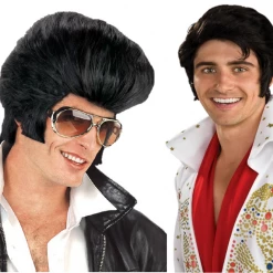 Rubie's/ Sweidas Oversized Rock N Roll Elvis Presley 70s Black Mens Wig Wigs