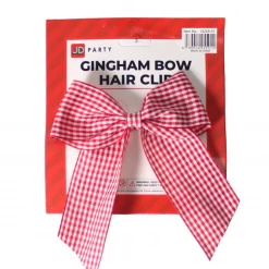 JD Party Gingham Checkered Ponytail Hair Bow Hair Clip School Girl Hair Accessories