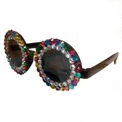 Sweidas Costume Accessories 1960s Hippie Over The Rainbow Jewelled Glasses Costume Accessory
