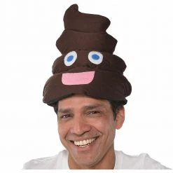 Balloon Agencies Poop Head Icon Hat Novelty Emoji Stag Do PoopHead Hat Costume Accessory
