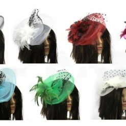 JD Party Costume Accessories Fascinator With Feather And Veil Party Wedding Headpiece