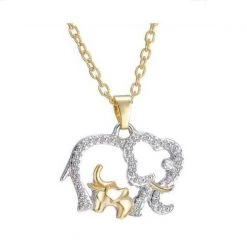 AliExpress Gold Silver Mother Baby Elephant Pendant Fashion Ladies Necklace Fashion Jewelry