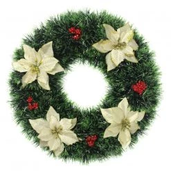 JD Party Christmas Decorations Christmas Wreath Gold Flower Garland Wall Door Decoration