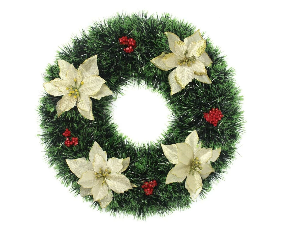 JD Party Christmas Decorations Christmas Wreath Gold Flower Garland Wall Door Decoration 1 JD Party Christmas Decorations Christmas Wreath Gold Flower Garland Wall Door Decoration