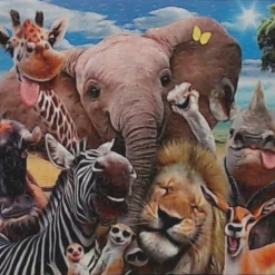 Kmart Animal Pet Selfies Happy Sarfari 300 Pieces Jigsaw Puzzle 9+ Years Game Home & Garden