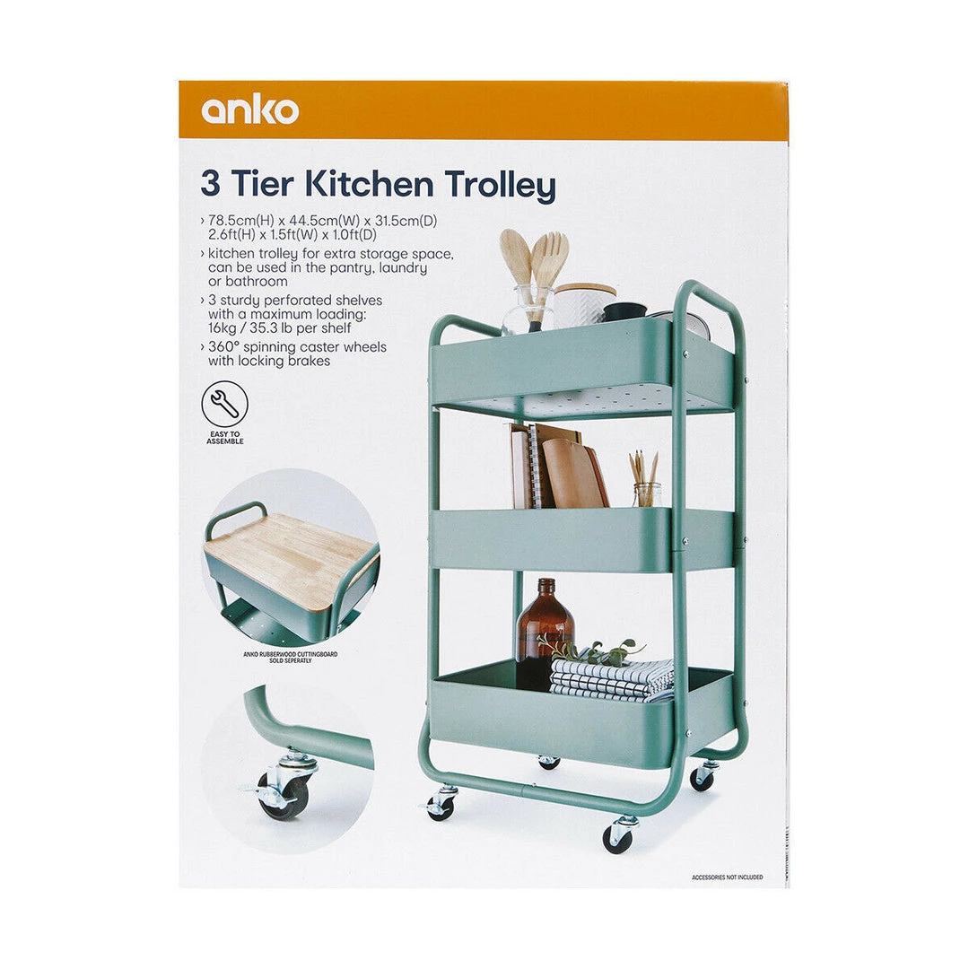 Kmart 3 Tier Bath Kitchen Trolley Storage Cart Portable Rolling Rack Shelf Organiser 8 Kmart 3 Tier Bath Kitchen Trolley Storage Cart Portable Rolling Rack Shelf Organiser