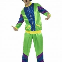 Smiffys Costumes Neon 90s 80s Height Of Fashion Shell Suit Tracksuit Mens Ladies Costume