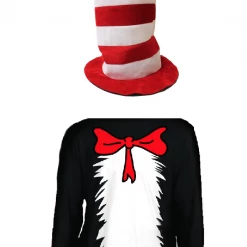 JD Party Dr Seuss Cat In The Hat Costume Top Hat Tutu Sparkle Socks Bow Tie Top Book Week Costumes