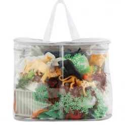 Kmart Home & Garden 125 Piece Jungle Animal Adventure Kids Toy Play Set Figures In Storage Bag Pack