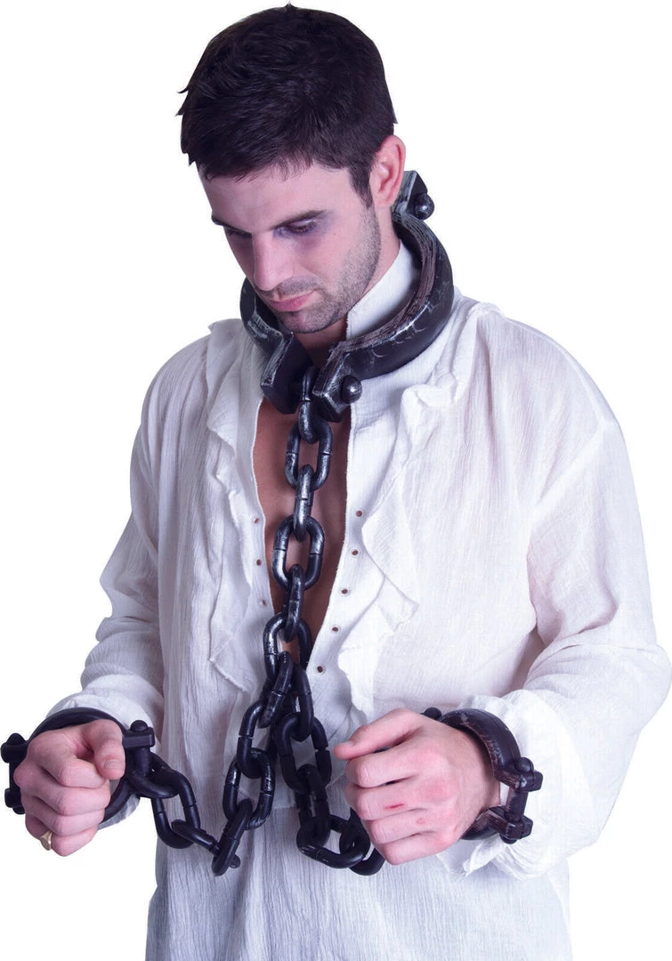 Unbranded Prisoner Convict Jumbo Neck And Hand Wrist Shackles Zombie Costume Accessory Costume Accessories 2 Unbranded Prisoner Convict Jumbo Neck And Hand Wrist Shackles Zombie Costume Accessory Costume Accessories