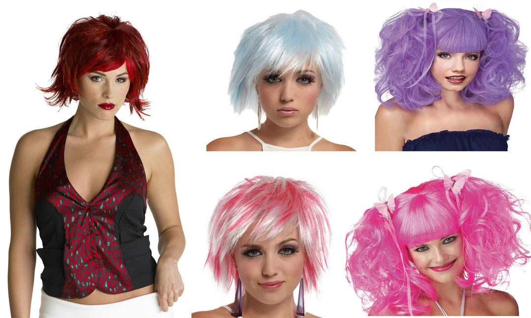 Morris Costumes Punky Pixie Fairy Wigs With Highlights Ringlets Butterflys & Ribbons Ladies Wig 1 Morris Costumes Punky Pixie Fairy Wigs With Highlights Ringlets Butterflys & Ribbons Ladies Wig