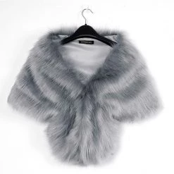 AliExpress Fashion Elegant Faux Fur Winter Long Shawl For Women Wrap Shrug Scarf Coats Clothing Apparel
