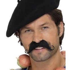 Smiffys Black Red French Beret Bastille Day Mime France Hat French Costume Kit