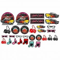Balloon Agencies Party Supplies 50s Rock & Roll Juke Box Record Car Cardboard Cutouts Party Decoration