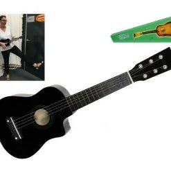 MAL Home & Garden 64cm 6 String Black Guitar In Colour Box Wooden Toy Guitar Novelty