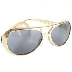 Tomfoolery Gold Silver Elvis Sunglasses 70s Rock Star Pimp Disco Costume Accessory