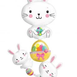 Balloon Agencies Giant Easter Bunny Stacker Cluster Foil Balloon Party Decoration Party Supplies