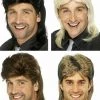Unbranded Wigs Mens Black Blonde Brown Mullet Wig | Bogan 70s 80s Redneck Wig