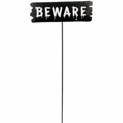 Unbranded Halloween Props/Decoration Pumpkin And Beware Small Metal Shaped Yard Stake Halloween Decoration