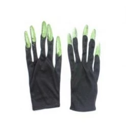 JD Party Black Gloves With Long Glitter Nails Halloween Devil Vampire Costume Accessory Halloween Costumes