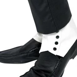 Forum NoVelities Great Gatsby Roaring 20s Gangster Spats Shoe Covers With Silver Buttons Costume Accessories