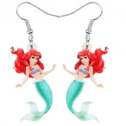 AliExpress Fashion Jewelry Disney Princess Earrings Ariel Aurora Cinderella Jasmine Belle Snow White Elsa