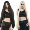 Unbranded Wigs Rapunzel Tangled Gothic Extra Long 100cm Wig Halloween Costume Blonde Black