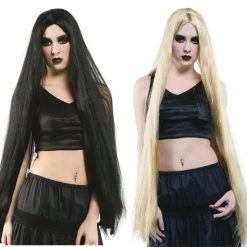 Unbranded Wigs Rapunzel Tangled Gothic Extra Long 100cm Wig Halloween Costume Blonde Black