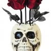 Unbranded Animated Skull Vase With Roses Halloween Decoration