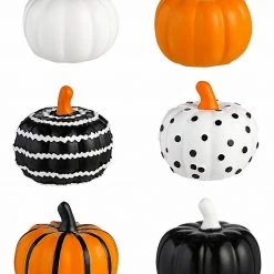 Balloon Agencies Mini Pumpkin Pattern Figurines Pack Of 6 Halloween Decoration
