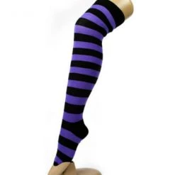 JD Party Over The Knee High Socks Striped Ladies Girls Women Cheerleader Pair Stripe Costume Accessories