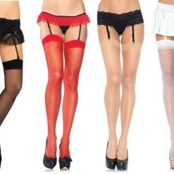 Tomfoolery Leg Avenue Sheer Thigh High Plus Size Tall Stockings Black Nude Red 9 Tomfoolery Leg Avenue Sheer Thigh High Plus Size Tall Stockings Black Nude Red