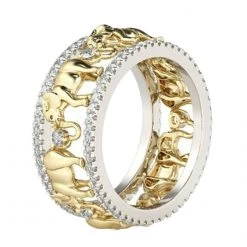 AliExpress Fashion Jewelry Antique Gold And Silver 3D Elephant Ring