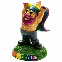 Williamvalentine 23cm Rainbow Pride Garden Gnome Statue Yard Lawn LGBTQ Outdoor Decoration