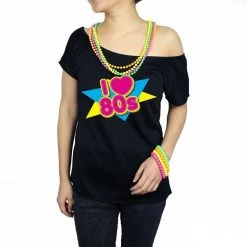 JD Party Costumes Book Week Sexy Women I Love The 80's Top T-Shirt 1980s Adult Fancy Dress Costume 11 JD Party Costumes Book Week Sexy Women I Love The 80's Top T-Shirt 1980s Adult Fancy Dress Costume