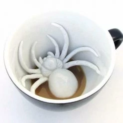 Williamvalentine Creature Cups Hidden Sipder Skull Ceramic Coffee Mug