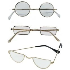 Rubies Deerfield Round Square Santa Claus Glasses Christmas Glasses Costume Accessory