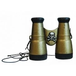 Sweidas Costume Accessories Deluxe Pirate Binoculars Nautical Captain Costume Accessory Gold & Black Skull