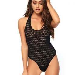 Tomfoolery Daisy Lace Body Suit Black Sexy Ladies Lingerie