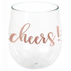 Balloon Agencies Cheers Rose All Day Stemless Wine Plastic Glasses Drinkware Party Supplies