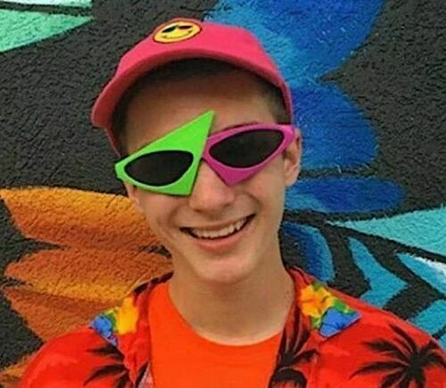 Amscan Costume Accessories Awesome 80s Sunglasses Assymetric Duo-Tone Hot Pink & Neon Green Glasses 3 Amscan Costume Accessories Awesome 80s Sunglasses Assymetric Duo-Tone Hot Pink & Neon Green Glasses