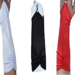 Aussie Toys Formal Wedding 20s Flapper Fingerless Long Satin Beaded Gloves White Black Red Costume Accessories