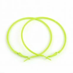 JD 80s Neon Rave Big Hoop Earrings 1980s Costume Accessory Round Or Triangle