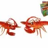 MAL Costume Accessories 2x Aquarium Plastic Fish Tank Artificial Lobster Ornament PVC Squeaky Lobster
