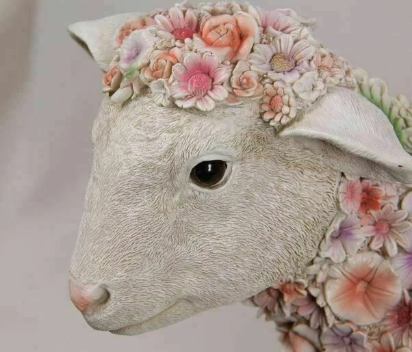MAL Home & Garden 48cm Colourful Spring Lamb With Flowers Home Decor 4 MAL Home & Garden 48cm Colourful Spring Lamb With Flowers Home Decor