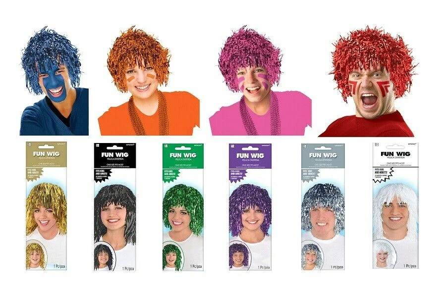 Balloon Agencies Deluxe Metallic Tinsel Wig Mens Womens Disco Costume Accessory Many Colours 1 Balloon Agencies Deluxe Metallic Tinsel Wig Mens Womens Disco Costume Accessory Many Colours