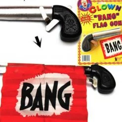 Morris Costumes Costume Accessories Clown Gun With Bang Flag Circus Joke Gag Prank Costume Accessory 13cm Or 26cm