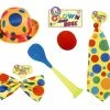 Tomfoolery Plastic Horn Polka Dot Derby Jumbo Nose Bow And Long Tie Clown Accessory Costume Accessories